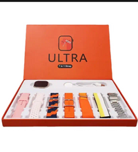 Ultra Smart Watch Bundle with 7-in-1 Interchangeable Straps, Fitness Tracker, Bluetooth Call, Heart Rate Monitor, & Wireless Charging Case