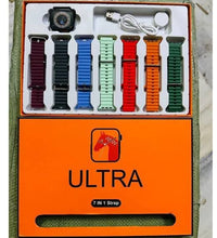 Ultra Smart Watch Bundle with 7-in-1 Interchangeable Straps, Fitness Tracker, Bluetooth Call, Heart Rate Monitor, & Wireless Charging Case